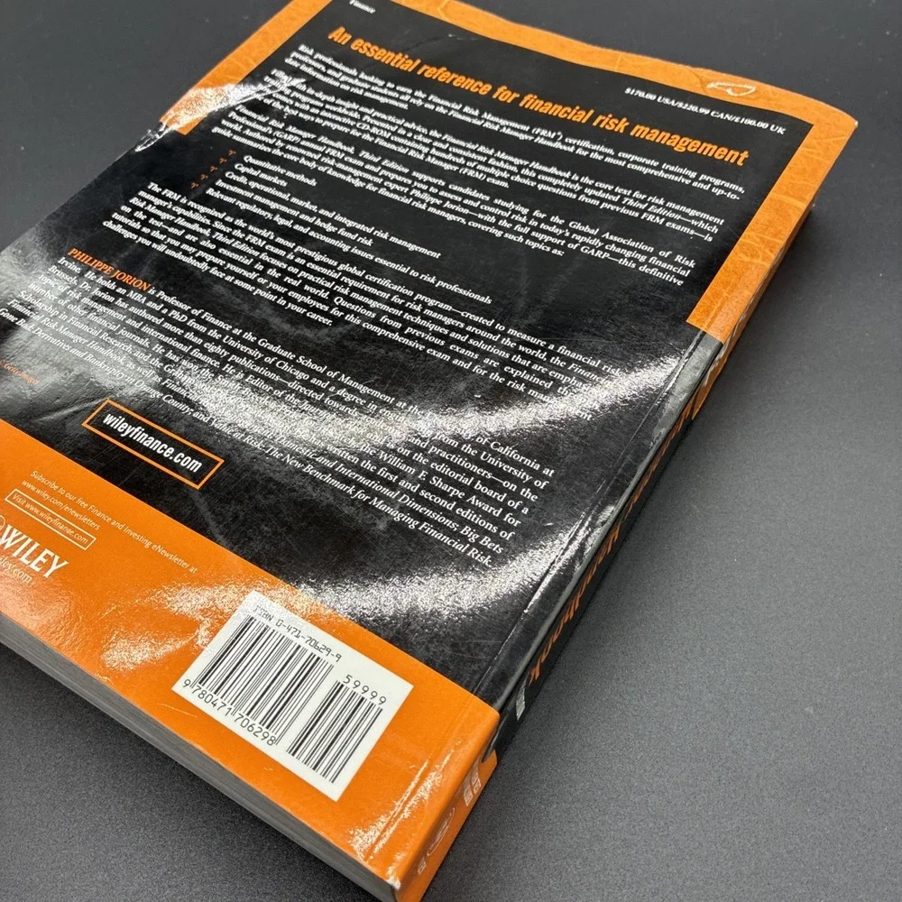 Financial Risk Manager Handbook Wiley‎ Finance 3rd Ed Philippe Jorion PB